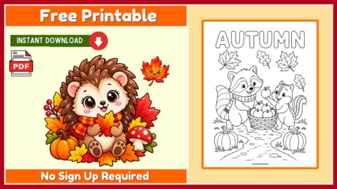 Free Autumn Coloring Page 6