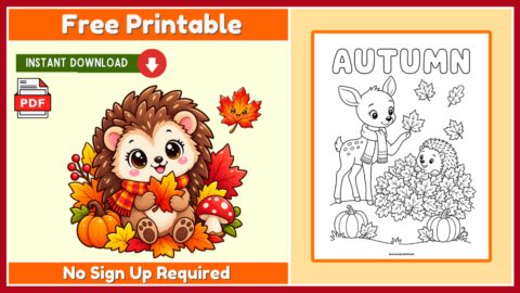 Free Autumn Coloring Page 7