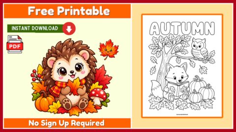 Free Autumn Coloring Page 8