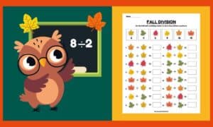 Free Printable Fall Division Math Worksheet
