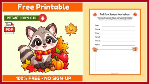 Free Fall Senses SEL Worksheet