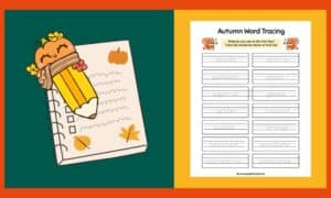Free Printable Fall Word Tracing Worksheet
