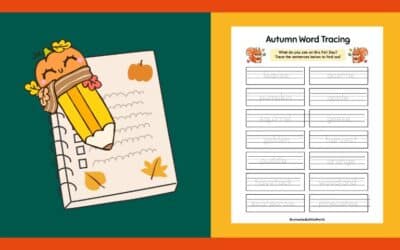Free Printable Fall Word Tracing Worksheet