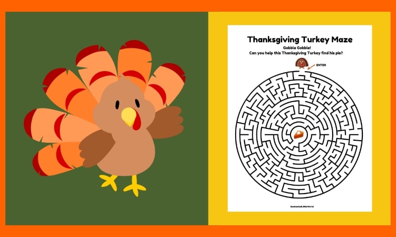 Free Thanksgiving Maze Activity