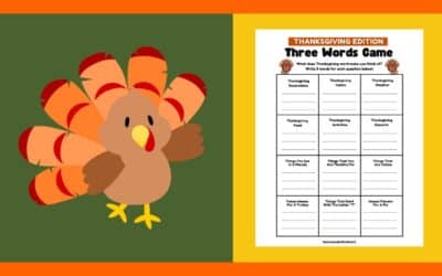 Free Thanksgiving Three Word Game