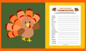 Free Thanksgiving Word Scramble