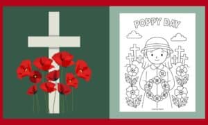Free Printable Poppy Day Colouring #2