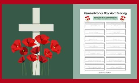 Free Printable Remembrance Day Word Tracing