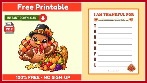 Free Thanksgiving Gratitude Worksheet