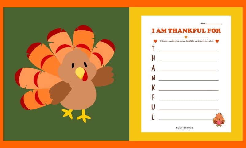 Free Thanksgiving Gratitude Worksheet