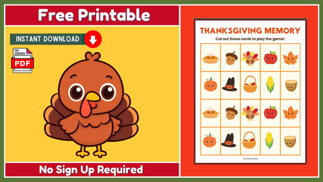 Free Thanksgiving Memory Game