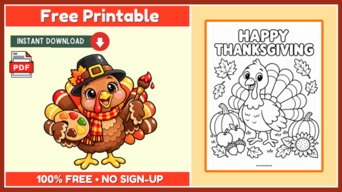 Free Thanksgiving Coloring Page 2