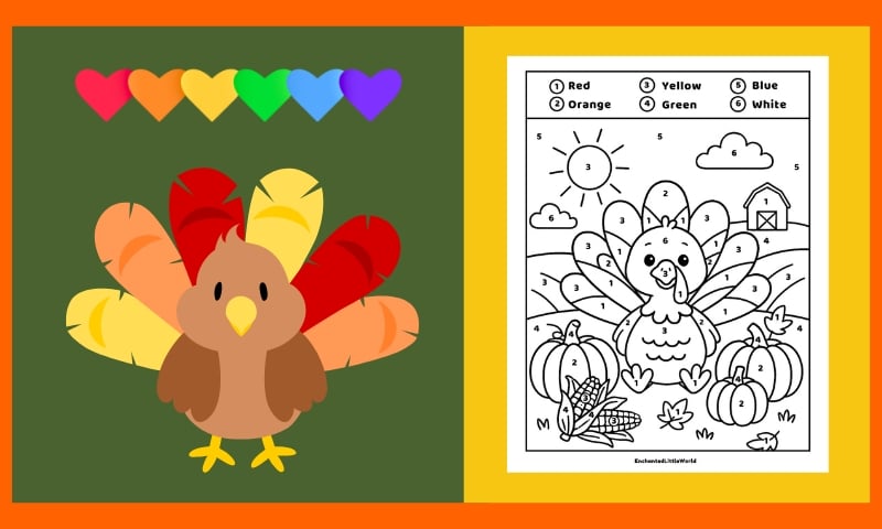 Free Thanksgiving Color By Number 4
