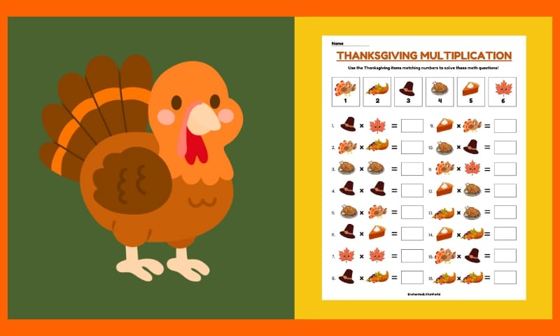 Free Thanksgiving Math Worksheet 4