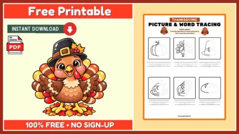 Free Thanksgiving Tracing Activity
