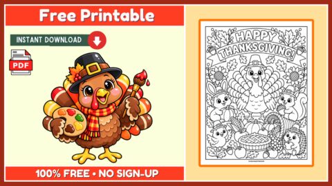 Free Thanksgiving Coloring Page 11