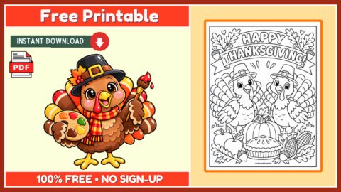 Free Thanksgiving Coloring Page 12