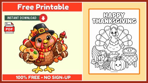 Free Thanksgiving Coloring Page 3