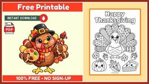 Free Thanksgiving Coloring Page 5