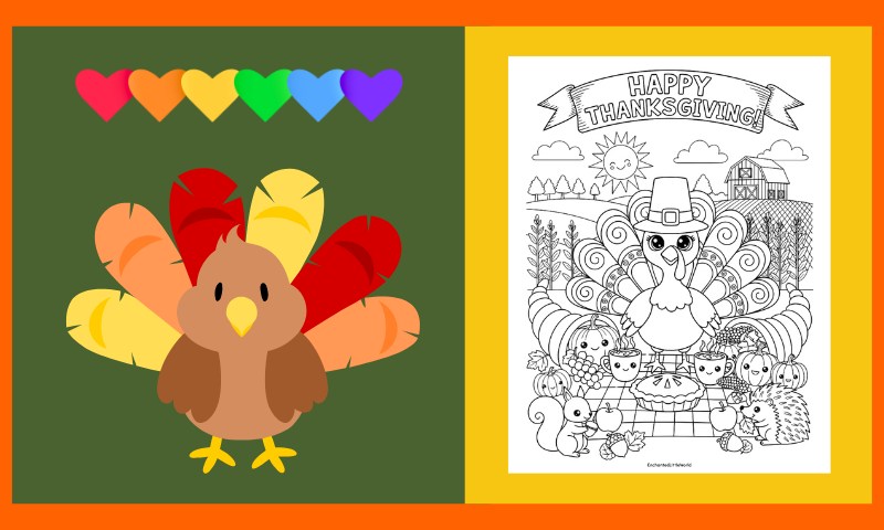 Free Thanksgiving Coloring Page 9