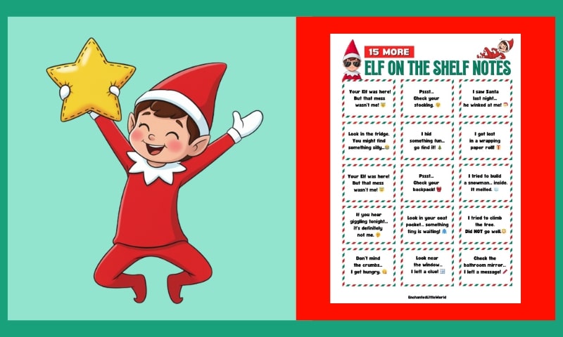15 Free Elf On The Shelf Printable Note Cards