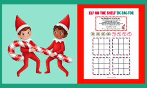Free Printable Elf on the Shelf Tic-Tac-Toe Game