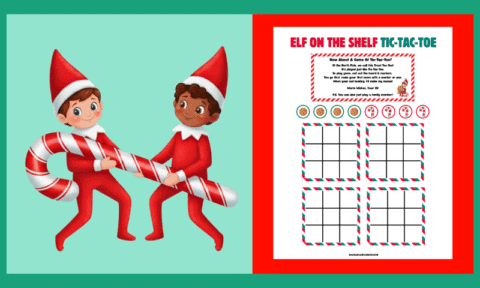 Free Printable Elf on the Shelf Tic-Tac-Toe Game