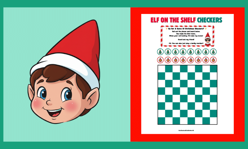 Free Printable Elf on the Shelf Checkers Game & Note Prop