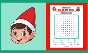 Free Printable Elf on the Shelf Word Search – Easy Level