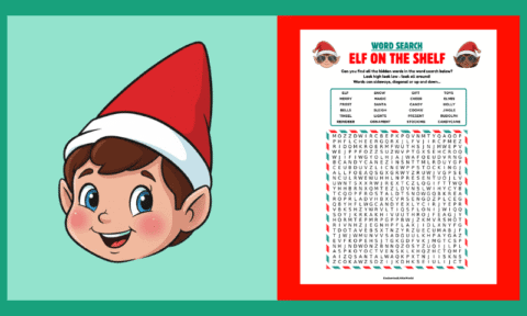 Free Printable Elf on the Shelf Word Search – Hard Level