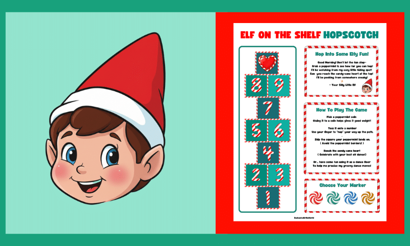 Free Elf On The Shelf Printable Hopscotch Game