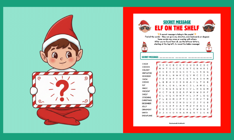 Free Elf On The Shelf Secret Message Puzzle