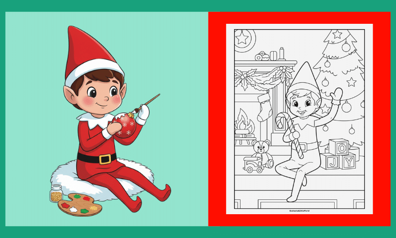 Free Elf On The Shelf Coloring Page 5