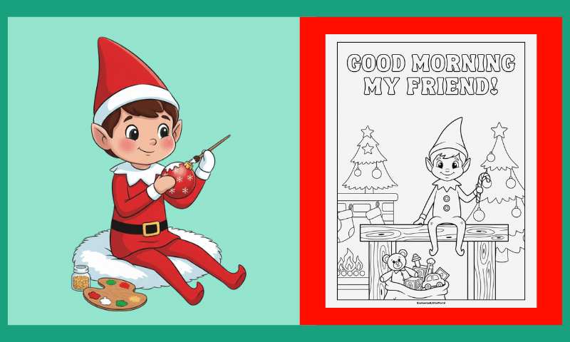 Free Elf On The Shelf Coloring Page 6