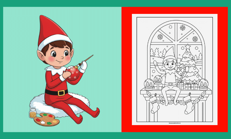 Free Elf On The Shelf Coloring Page 7