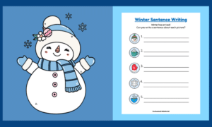 Free Printable Winter Sentence Writing Worksheet