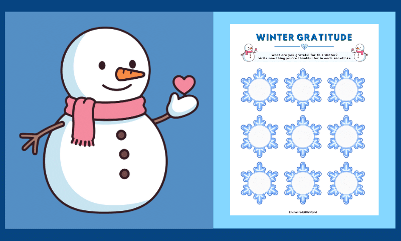 Free Printable Winter Gratitude Worksheet