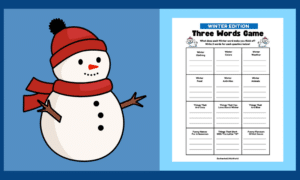 Free Printable Winter Three Words Game
