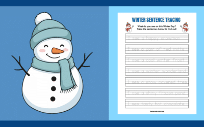 Free Printable Winter Sentence Tracing Worksheet