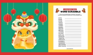 Free Printable Lunar New Year Word Scramble Activity