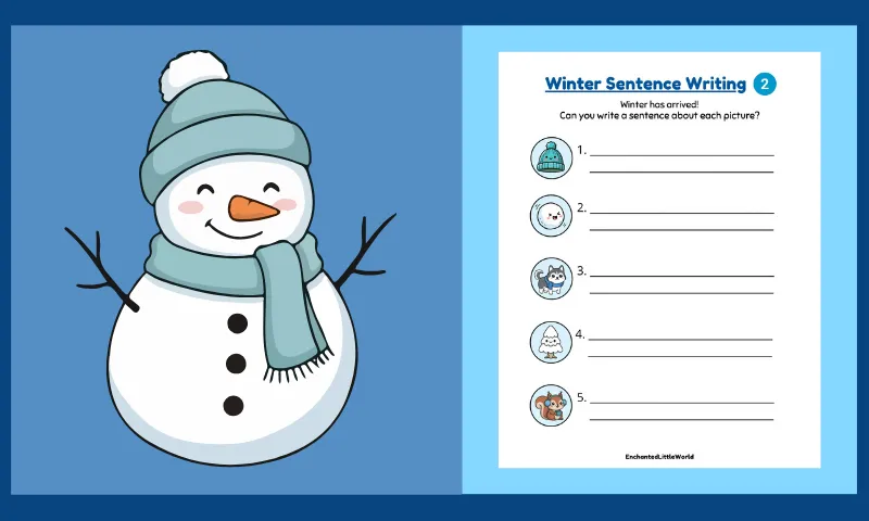Free Printable Winter Sentence Worksheet 2