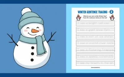 Free Printable Winter Sentence Tracing Worksheet 2