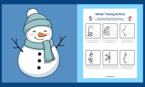 Free Printable Winter Tracing Worksheet