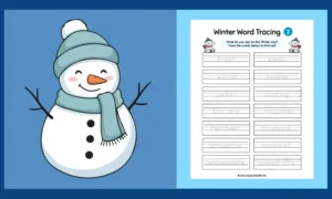 Free Printable Winter Word Tracing 2