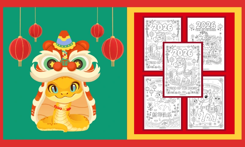 Free Printable 5 Lunar New Year Colouring Pages