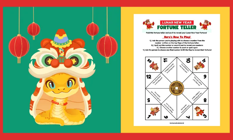Free Printable Lunar New Year Fortune Teller Activity