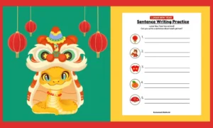 Free Printable Lunar New Year Sentence Practice Worksheet