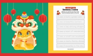 Free Printable Lunar New Year Sentence Tracing Worksheet