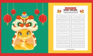 Free Printable Lunar New Year Word Tracing Worksheet