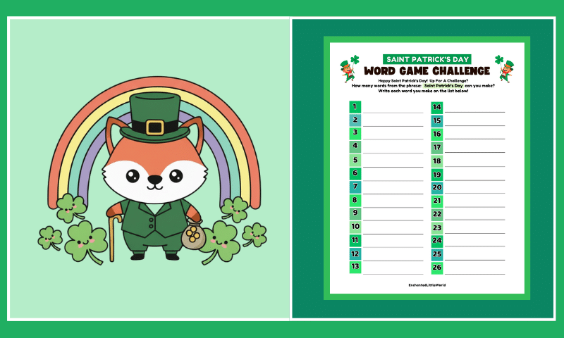 Free Printable St. Patrick’s Day Word Game For Kids